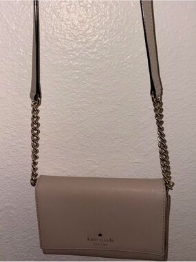 kate spade Beige Crossbody with Gold Chain Strap